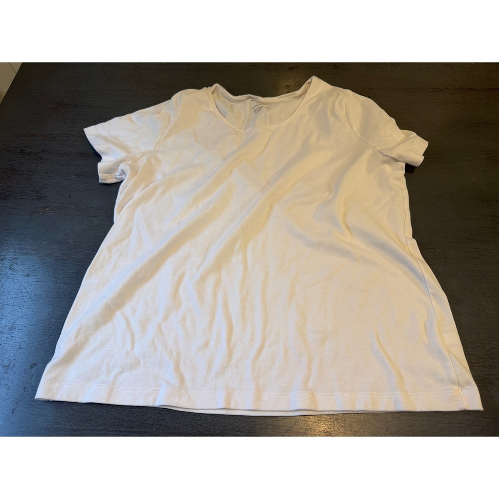 White Stag Womens XXL 20 White Scoop Neck Short Sleeve 100% Cotton T-Shirt